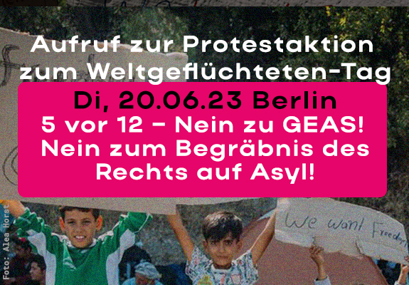 Protestaktion zum Weltgeflüchteten-Tag