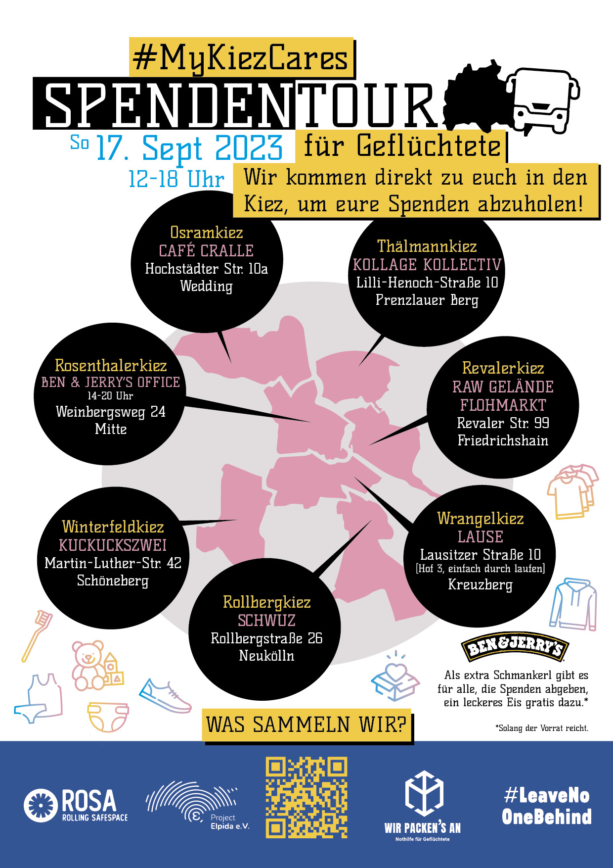 MyKiezCares, Spendentour durch Berlin für Geflüchtete