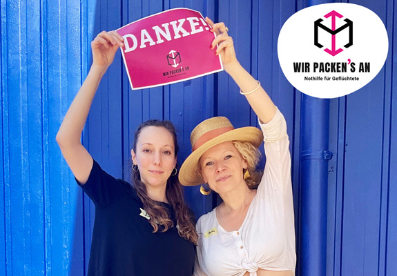 Ein Dankeschön an unsere freiwilligen Sammelstellen, Wir packen's an, Nothilfe für Geflüchtete