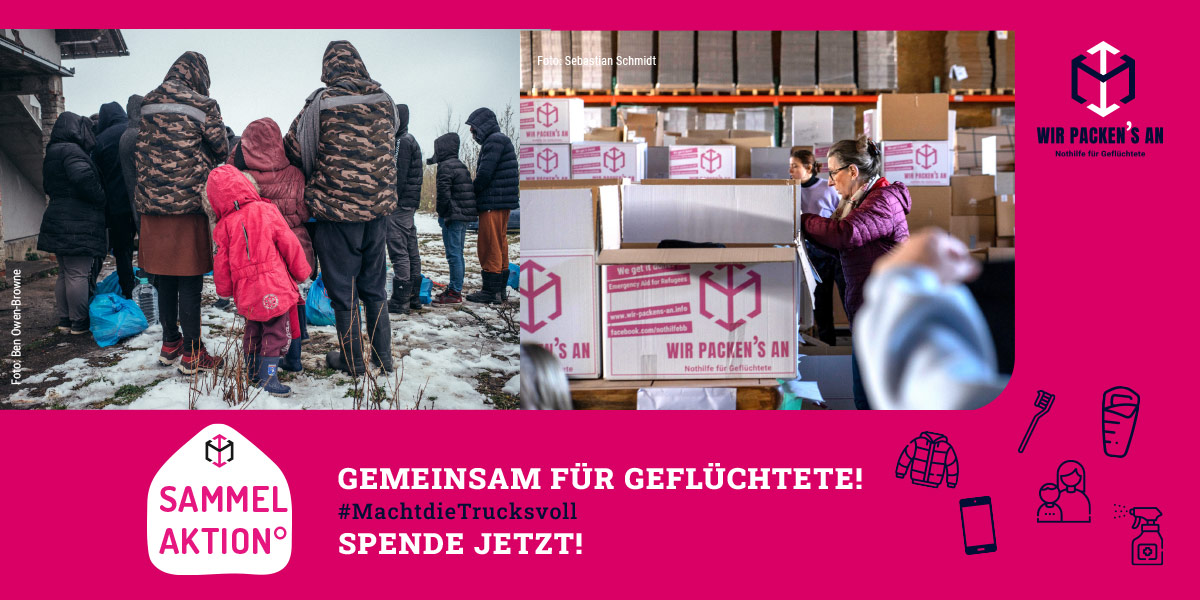 Sammelaktion - Sachspenden für Geflüchtete, Wir packen's an e.V.
