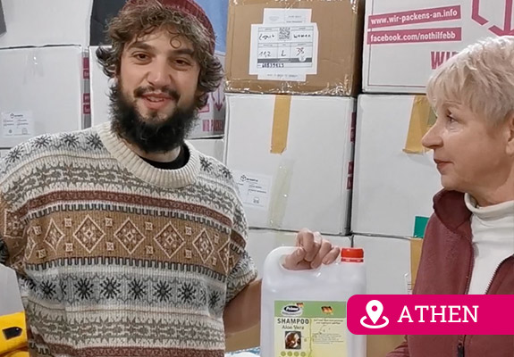 Khora Free Shop Spenden Ankunft Wir packen's an