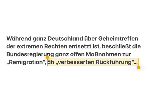 Verbessertes Rückführungsgesetz, Wir packen's an