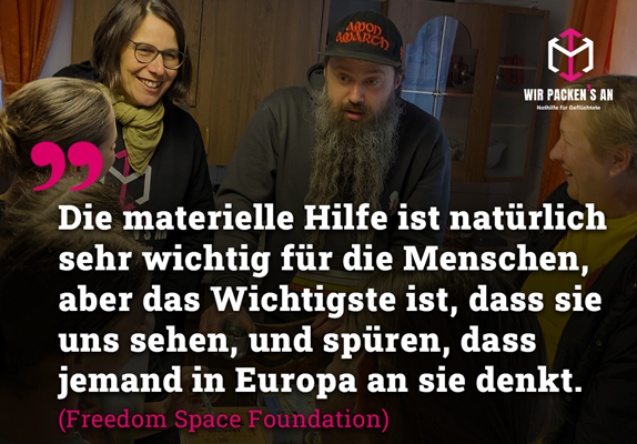 Hilfslieferung nach Polen für die Ukraine, Wir packen's an